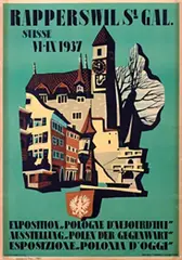 Tadeusz Pivtrobski, Rapperswil St. Gallen Suisse Exposition Pologne d'Auhourd'hui, 1937, poster