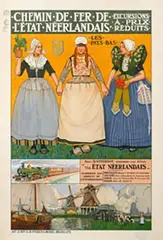 Henri Cassiers, Chemin de Fer de l'État Néerlandais Les Pays Bas, 1908, poster