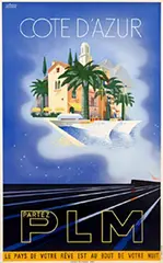 Roland Hugon, PLM Cote d'Azur, 1937, poster