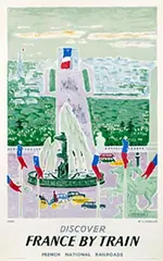 J. Cavailles, Discover France by Train Paris, 1957, poster