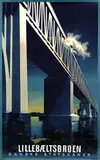 Aage Rasmussen, DSB Danske Statsbaner Lillebaeltsbroen, 1951, poster