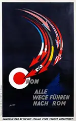 Alle Wege Führen nach Rom by Mario Pozzati, 1938, poster, sold Jun 2026