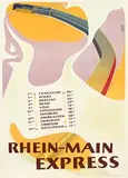 Rennebeck, Rhein-Main Express Frankfurt Rotterdam, 1952, poster