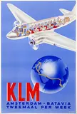 Paulus Casper Erkelens, KLM Amsterdam - Batavia Douglas DC-3, 1937, poster