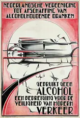 Dingeman Korf, Gebruikt geen alcohol Veiligheid van Modern Verkeer, 1928, poster