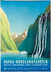 Ottomar C.J. Anton, HAPAG-Nordlandfahrten mit T.S. "Ariadne", 1958, poster