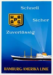 Donath, HAPAG Schnell Sicher Zuverlässig, 1960, poster