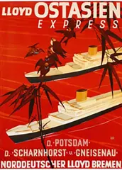 Hugo Feldtmann, NDL Bremen Lloyd Ostasien Express, poster