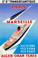 Édouard Collin, Cie Gle Transatlantique Paris Marseille, poster