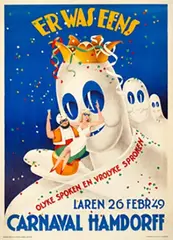 Peter W. Zwart, Carnaval Hamdorff Laren Olijke Spoken en Vrolijke Sproken, 1949, poster