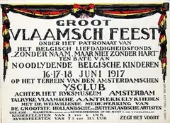 Alfred Ost, Groot Vlaamsch Feest ten bate van Noodlijdende Belgische Kinderen Achter Rijksmuseum Amsterdam, 1917, poster