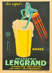 Phi, Brasserie Lengrand Bières, 1926, poster