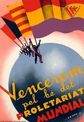 Coves, Vencerem pel bé del Proletariat Mundial (catalan: We will win for the good of the Worldwide Proletariat), 1936, poster
