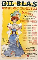 Albert Guillaume, Gil Blas Transformation du Gil Blas Tous les Jours 2 Journaux, 1896, poster