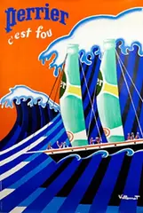 Bernard Villemot, Perrier c'est fou (sailboat), poster