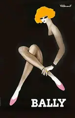 Bernard Villemot, Bally woman in polka dot dress, 1989, poster