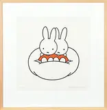 Dick Bruna, without text (two Miffy's on a cloud), poster