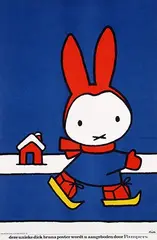 Dick Bruna, Pampers Nijntje (Miffy on skates), 1963, poster