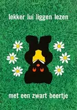 Dick Bruna, lekker lui liggen lezen met een zwart beertje (on the grass), poster, silkscreen
