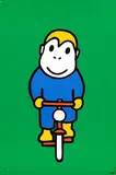 Dick Bruna, without text (monkey on bicycle), 1962, poster