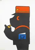 Dick Bruna, Zwarte Beertes (train conducter), 1966, poster