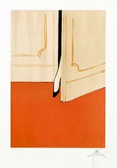 René Gruau, Petite Foot in the Doorway, poster, lithograph