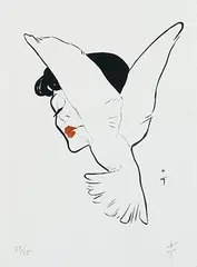 René Gruau, Kiss from a dove (for Rouge Baiser), poster, lithograph