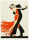 René Gruau, Le tango (couple dancing), poster, lithograph