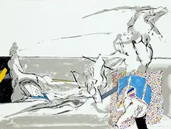 Werner Berges, Untitled (composition with horses), 1989, poster
