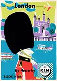 Hermanus Berserik, London fly there by KLM, poster, silkscreen