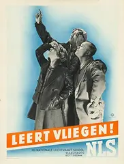 Frits van Alphen, Nationale Luchtvaartschool Waalhaven Rotterdam NLS Leert Vliegen!, poster