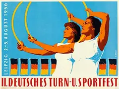 Ziratzki, II. Deutsches Turn-u. Sportfest Leipzig, 1956, poster