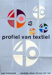 Willem H. Crouwel, stedelijk museum amsterdam profiel van textiel, 1963, poster