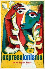 Dick Elffers, stedelijk museum amsterdam het expressionisme van van Gogh tot Picasso, 1949, poster