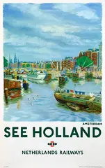 Arthur Goldsteen, Netherlands Railways See Holland Amsterdam, poster