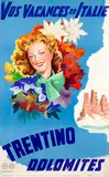 Filippo Romoli, Vos Vacances en Italie Trentino Dolomites, 1947, poster
