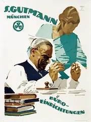 Ludwig Hohlwein, S. Gutmann Büro-Einrichtungen München, poster