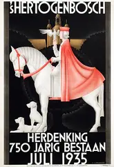 s Hertogenbosch. Herdenking 750 Jarig Bestaan by H. v. Amelsvoort, 1935, poster, sold Jun 2025