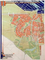 Uitbreiding Amsterdam-West by Willem G. Witteveen, 1926, poster, sold Jun 2025