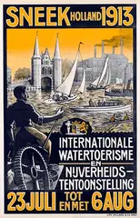 Marinus Jacobus Jesse., Sneek (Snits) Holland 1913 Tentoonstelling Internationale Watertoerisme, 1913, poster