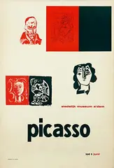 Willem Sandberg, steddelijk museum amsterdam picasso, 1953, poster
