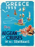 S. Simitis, Greece Aegean Cruises, 1955, poster
