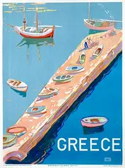 Pericles Byzantios, Greece Aegean Island Jetty, 1948, poster