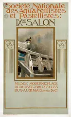Victor Creten, Société Nat. des Aquarellistes Bruxelles, 1909, poster