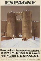 Rafael de Penagos, Hiver ou Eté? Visiter l'Espagne, 1929, poster