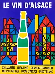 Omnes, Le Vin d'Alsace Gewurtzstraminer, poster