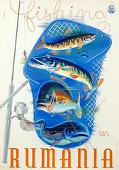 Alma Thomas, Fishing in Rumania (Romania), poster