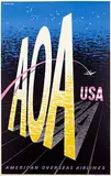 Lewitt-Him "Jan Lewitt, 1907-1991 & George Him, 1900-1982)", AOA USA American Overseas Airlines, 1948, poster