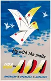 Lewitt-Him "Jan Lewitt, 1907-1991 & George Him, 1900-1982)", USA via AOA fly with the mails, poster