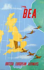 William Henry, Fly BEA (to London, st. Pauls), 1948, poster